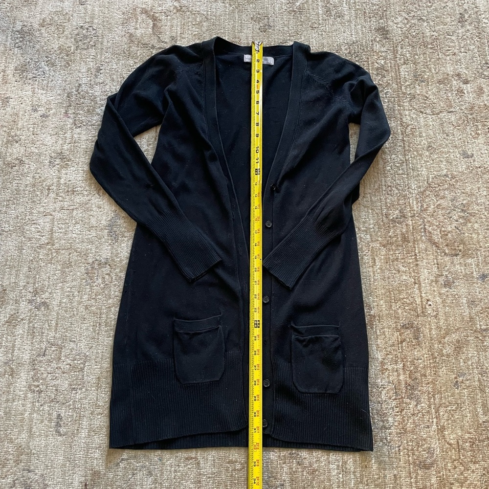 Zara Elegant Black Long Cardigan - Picture 5 of 8